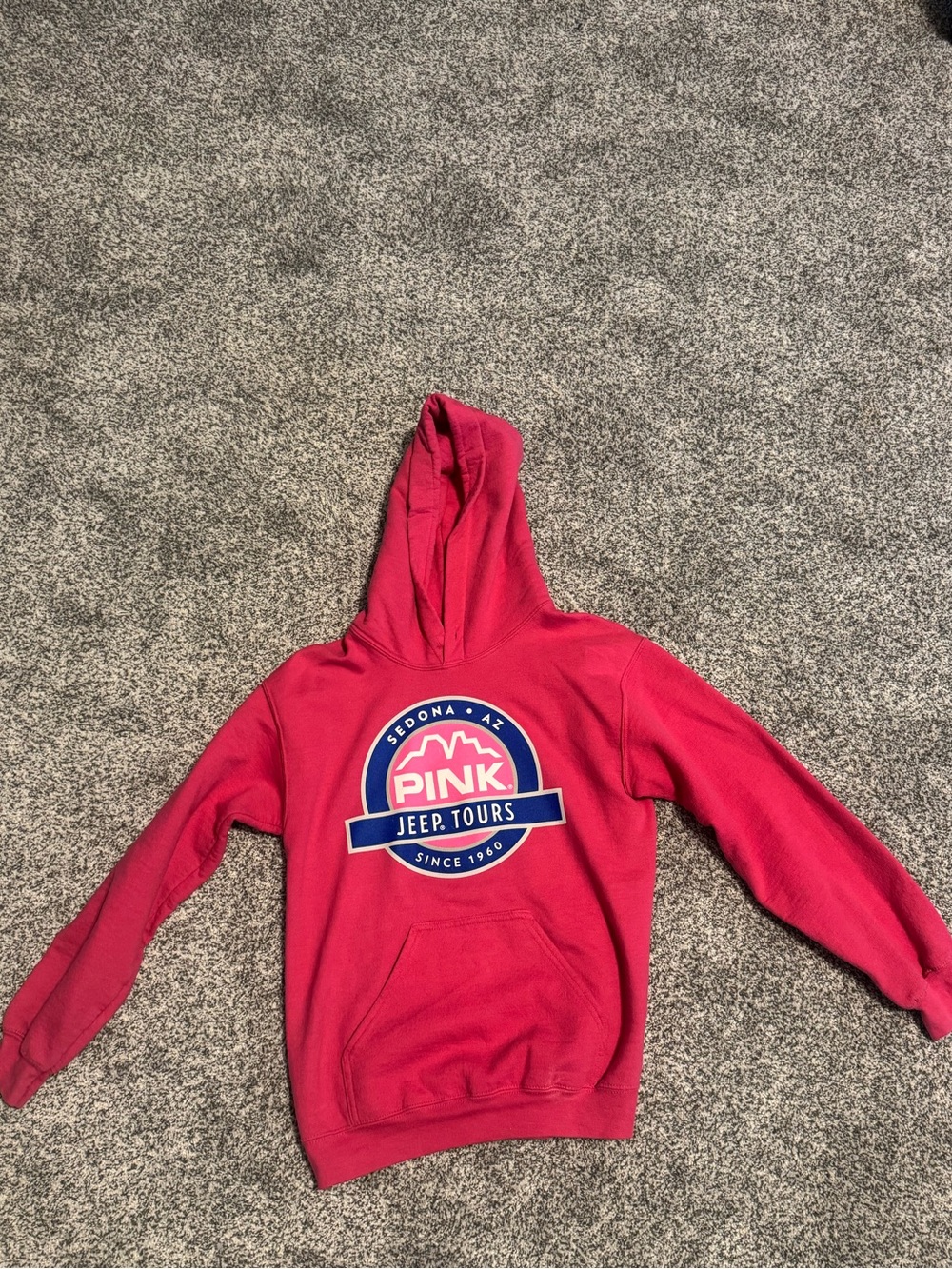 Hot Pink Hooded Sweatshirt with Jeep Tours Logo Xs, NWOT